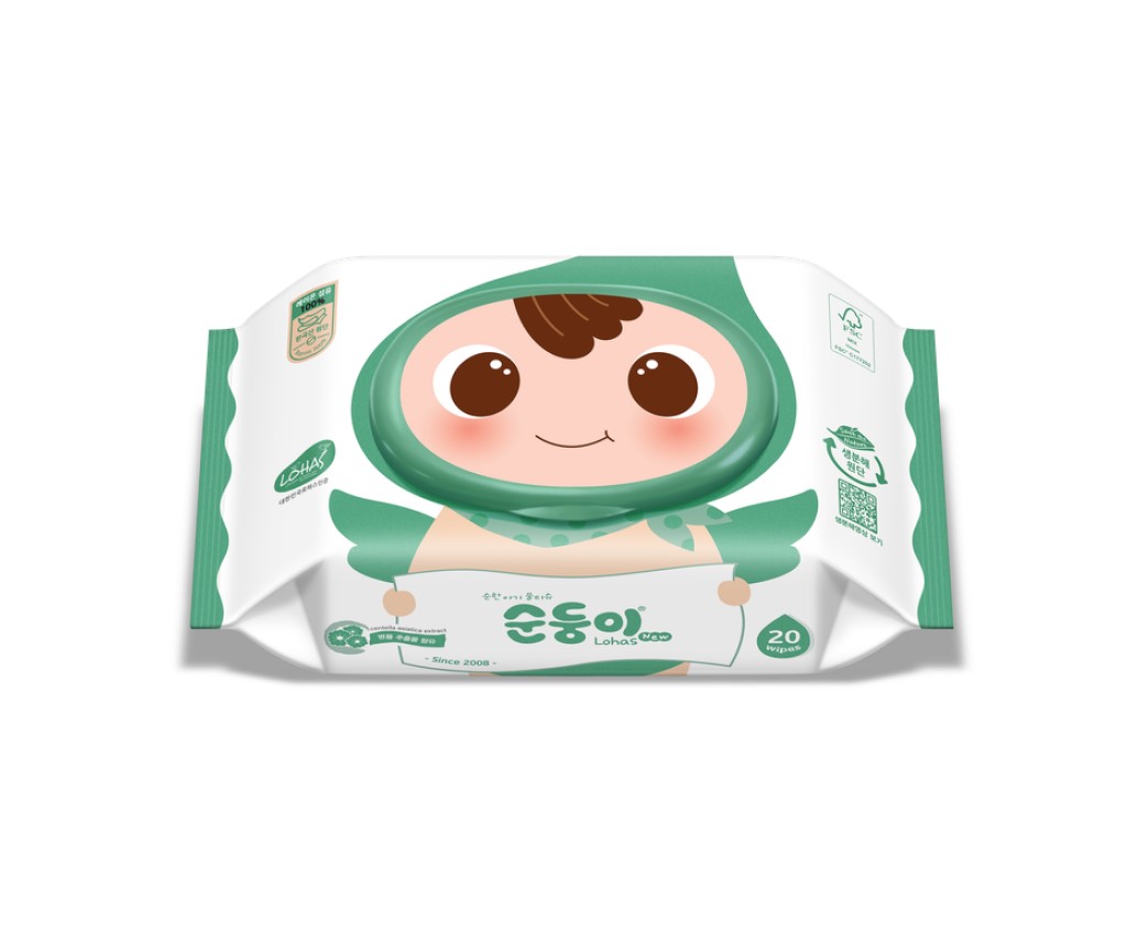 Fragrance Free Lohas Baby Wipes 20s (Dark Green)
