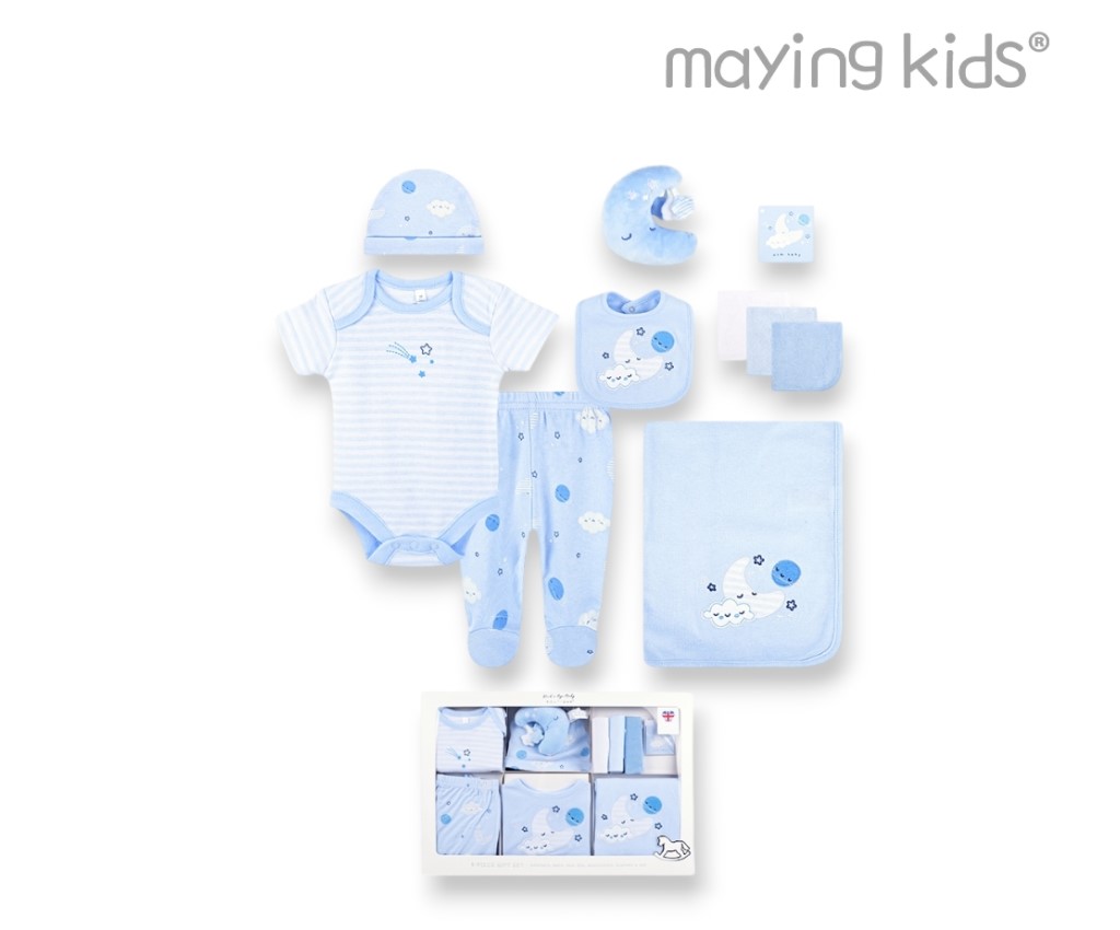 Sleeping Moon &amp; Shooting Star Baby Clothing &amp; Accessories Gift Box Set (with Gift Card)