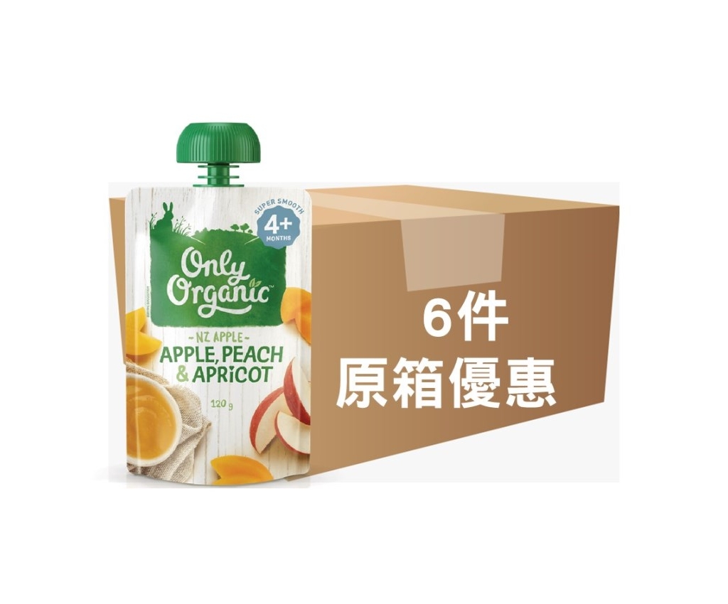 Organic Apple Peach &amp; Apricot 6pcs (Case Offer)