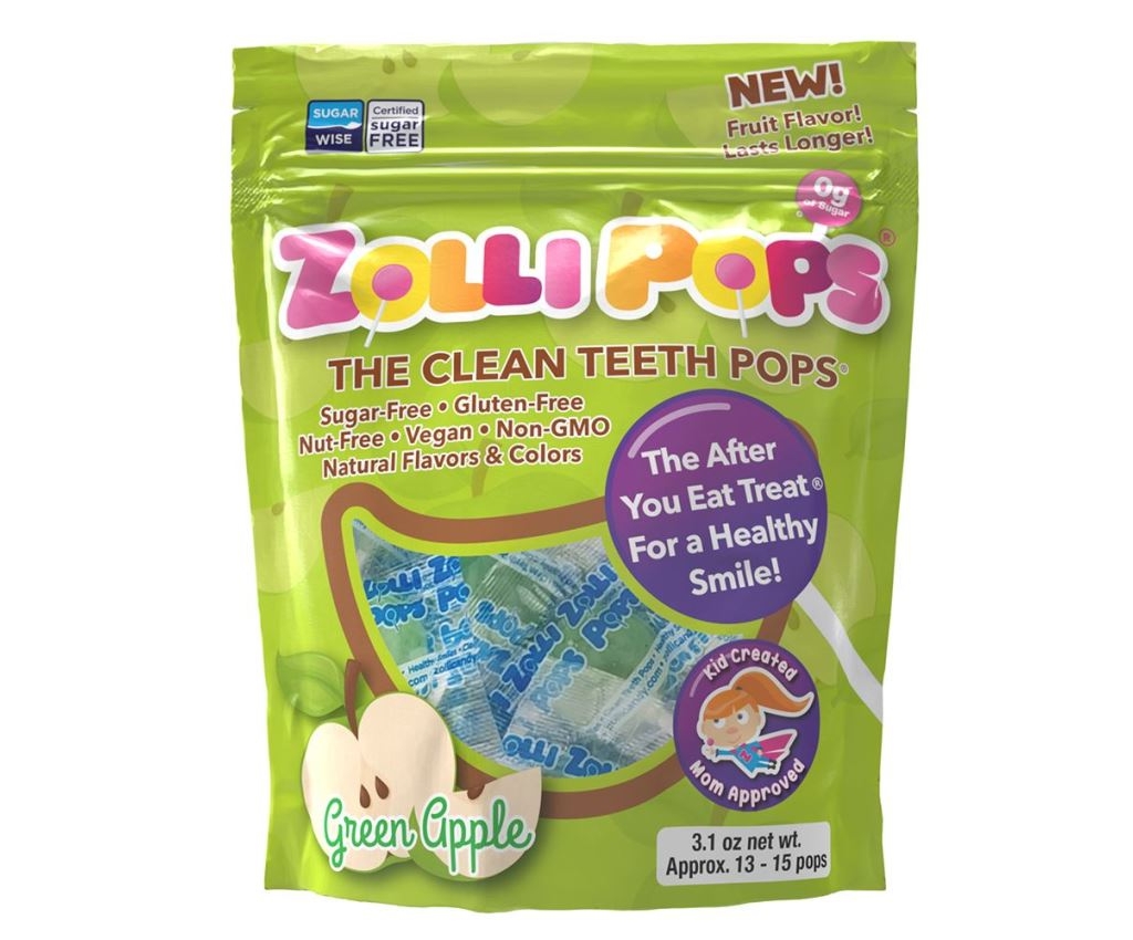 The Clean Teeth Pops, Anti Cavity Lollipops, Green Apple / 3.1ox (15 Count)