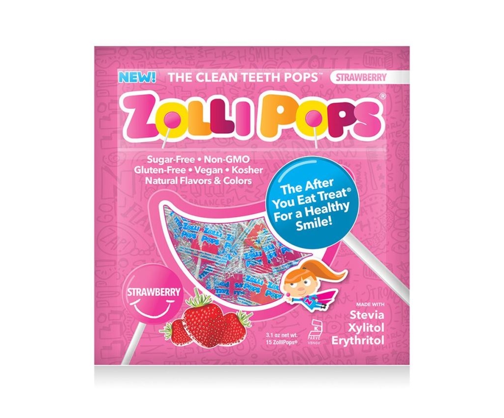 The Clean Teeth Pops, Anti Cavity Lollipops, Strawberry / 3.1ox (15 Count)