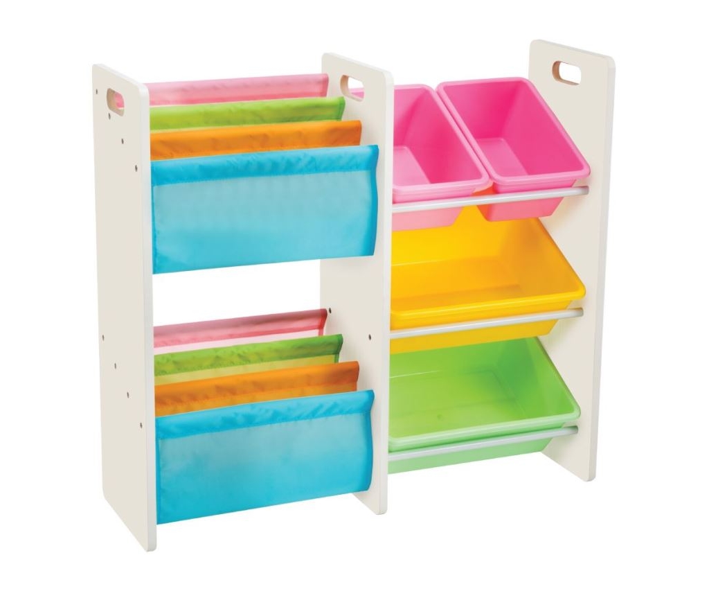Delsun Book Rack &amp; 4 Toy Storage Organizer (Macaron)