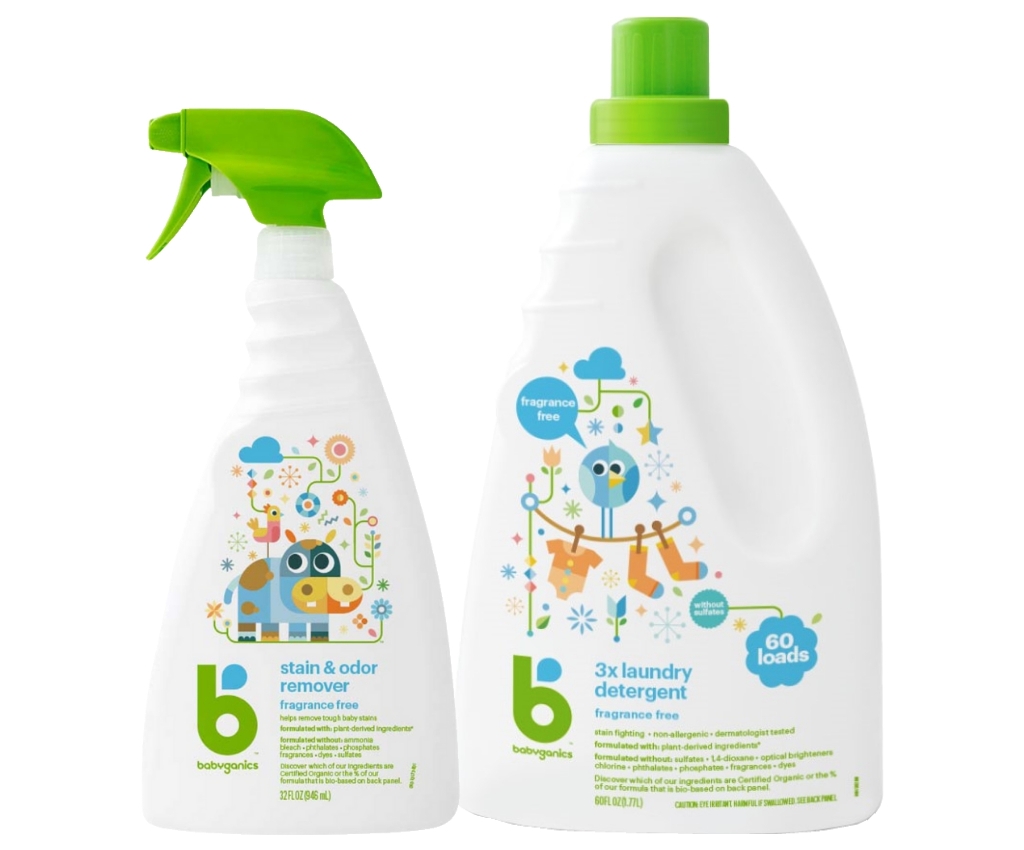 Babyganics 3X Laundry Detergent+ Stain &amp; Odor Remover (Fragrance Free) Value Combo