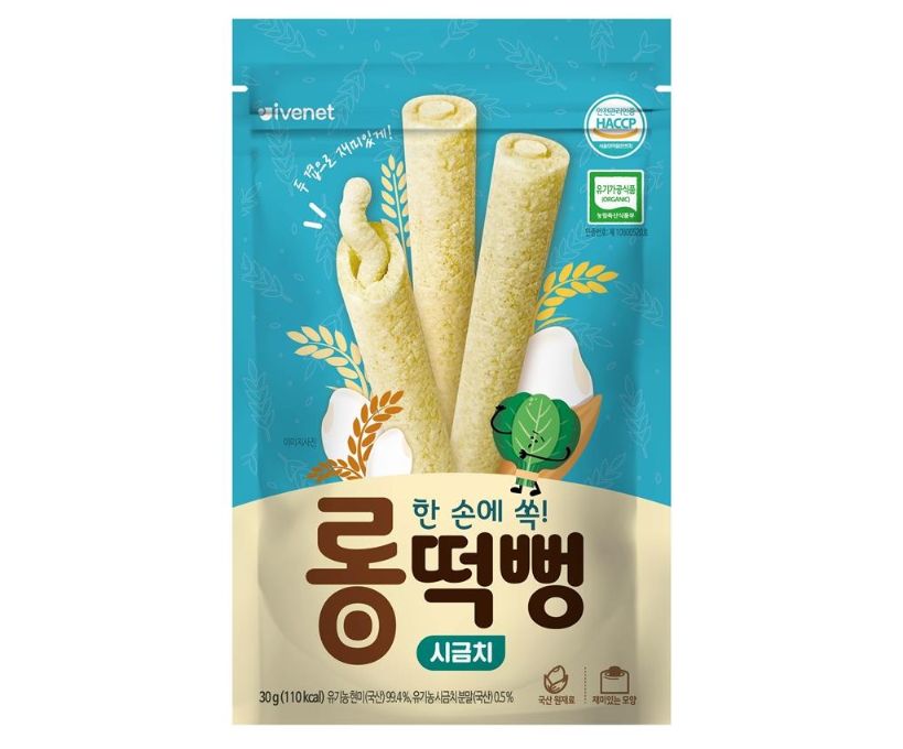 Organic Long Brown Rice Snack Roll (Spinach) 30G