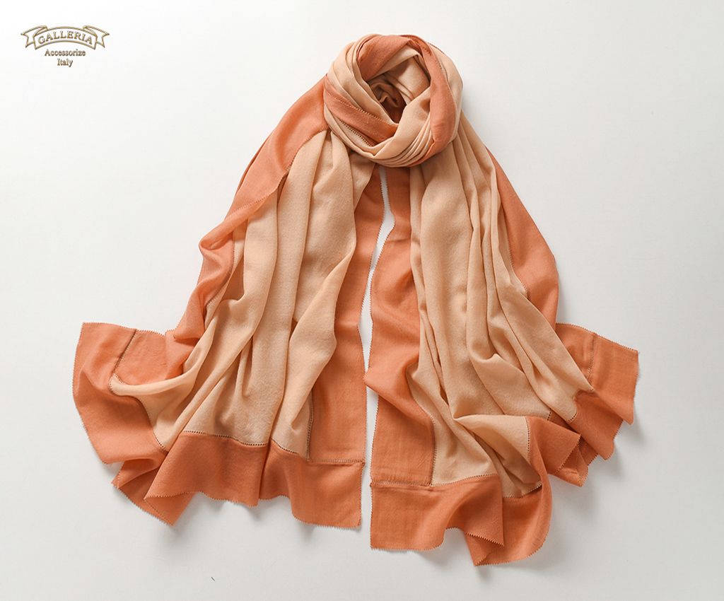 Pure Cashmere Shawl With Fold Edge