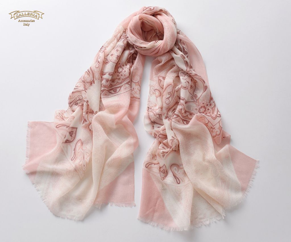 Pure Cashmere Print Scarves (Pink)