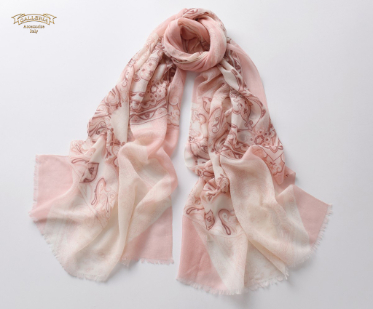 Pure Cashmere Print Scarves (Pink)