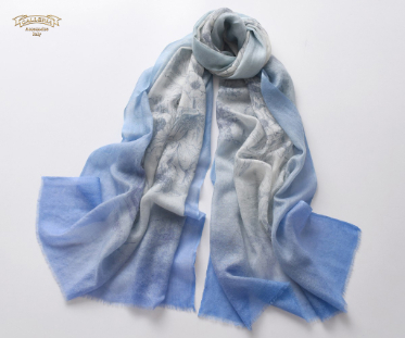 Pure Cashmere Print Scarves (Blue)