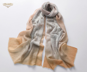 Pure Cashmere Print Scarves (Camel)