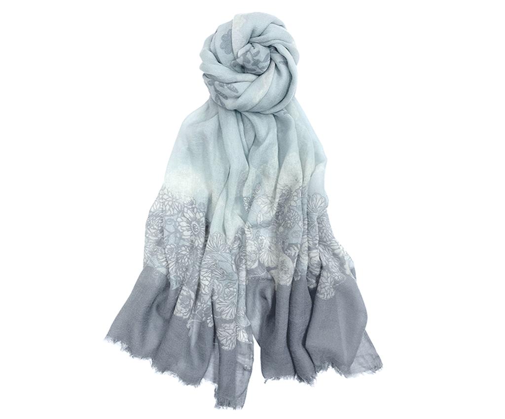 Cashmere Mixed Wool Scarf - Flower &amp; Lace Printed