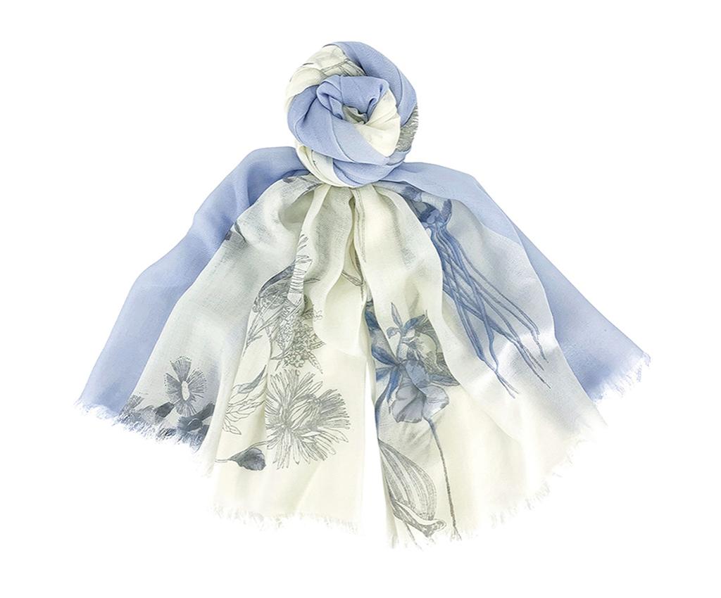 Cashmere Mixed Wool Scarf - Flower Printed