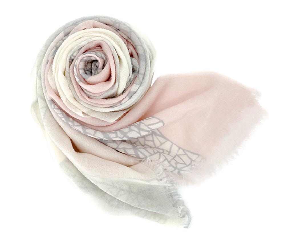 Cashmere Mixed Wool Scarf - Lotus Leaf Printed