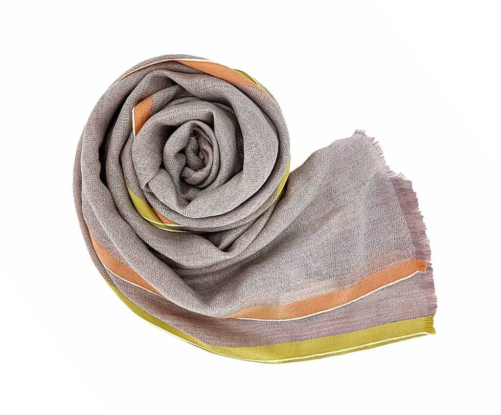 Cashmere Scarf - Contrast-Trim, Purple