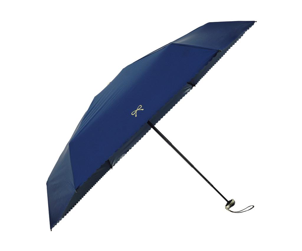 UPF50+ 五折小巧便攜晴雨傘 - 蝴蝶結, 藍色