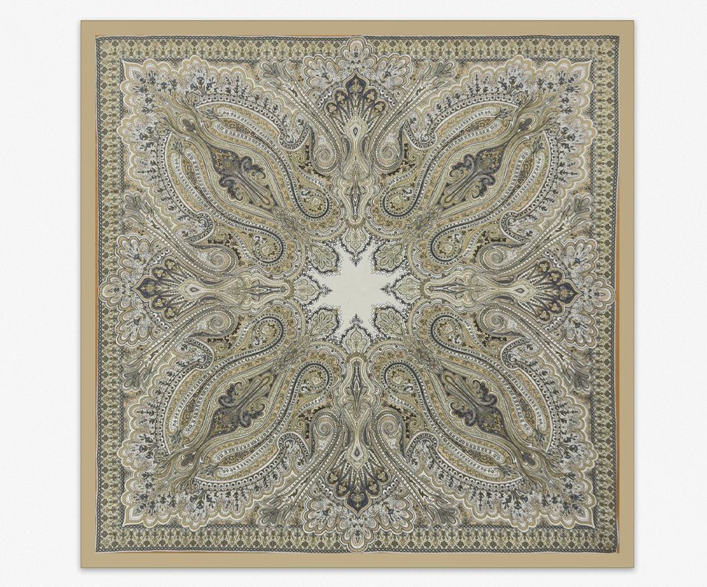 100% Silk Printed Scarf-Misty Realm