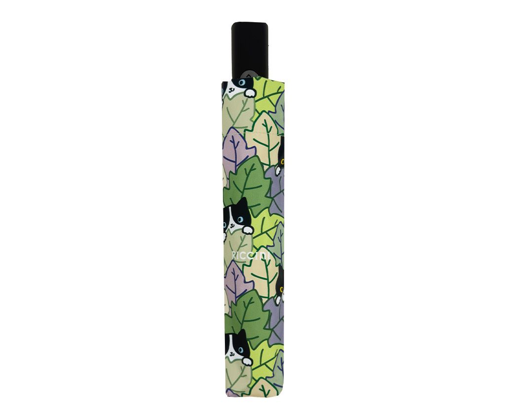 RICCINI UPF50+ Auto Open-Close Umbrella – Forest and Cat, Green