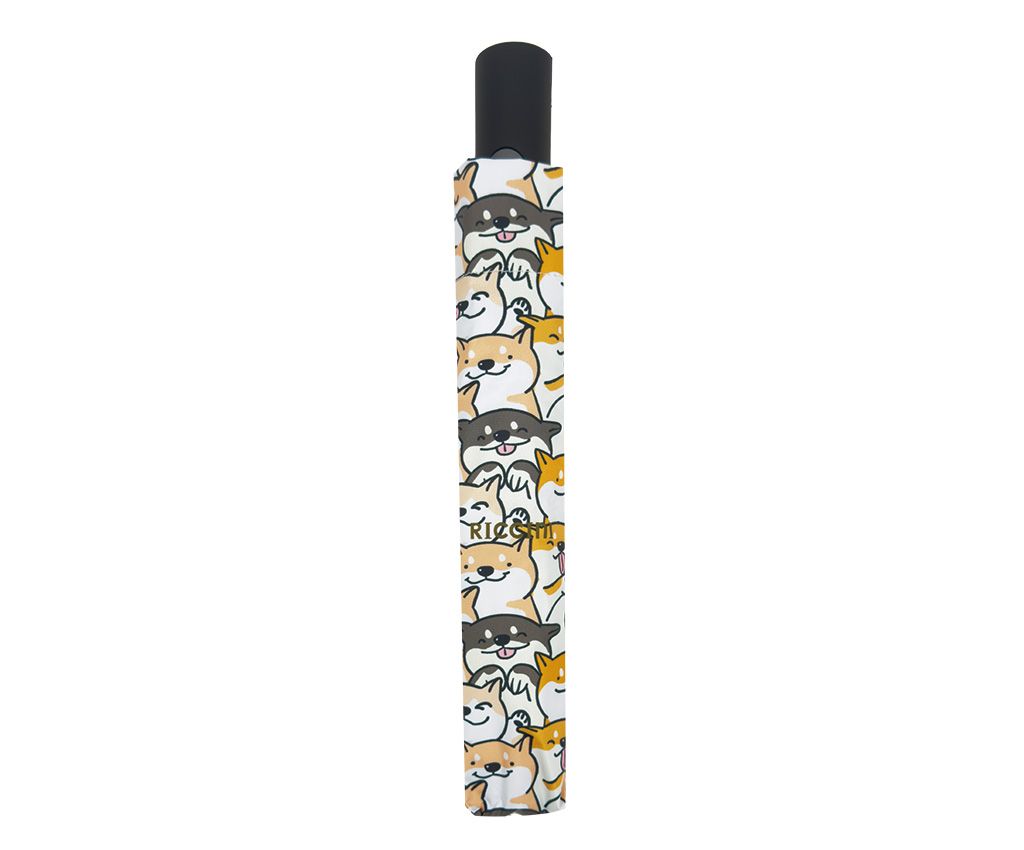 RICCINI UPF50+ Auto Open-Close Umbrella – Shiba Inu World, Orange