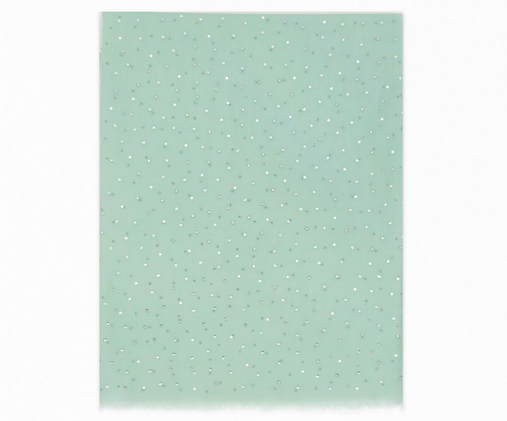 Cashmere Mixed Wool Crystal Scarf-Emerald Mist, Lake Green