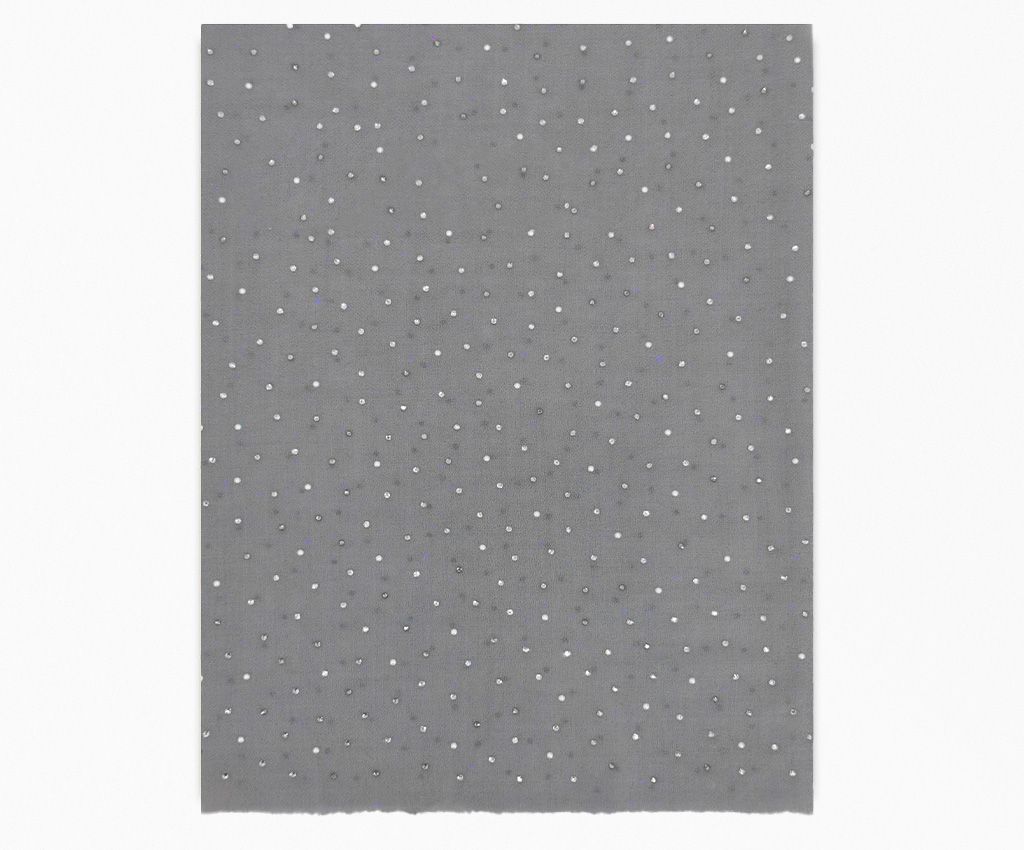 Cashmere Mixed Wool Crystal Scarf-Silver Whisper, Gray