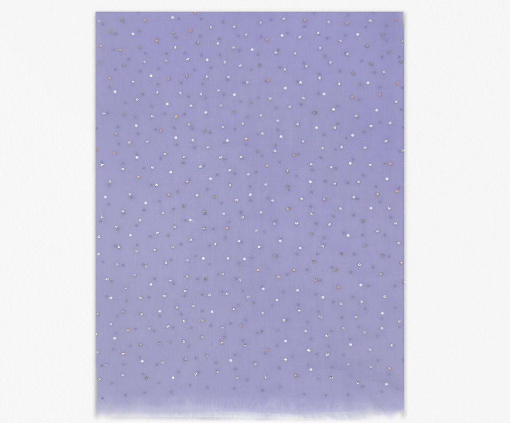 Cashmere Mixed Wool Crystal Scarf-Purple Serenity, Light Purple