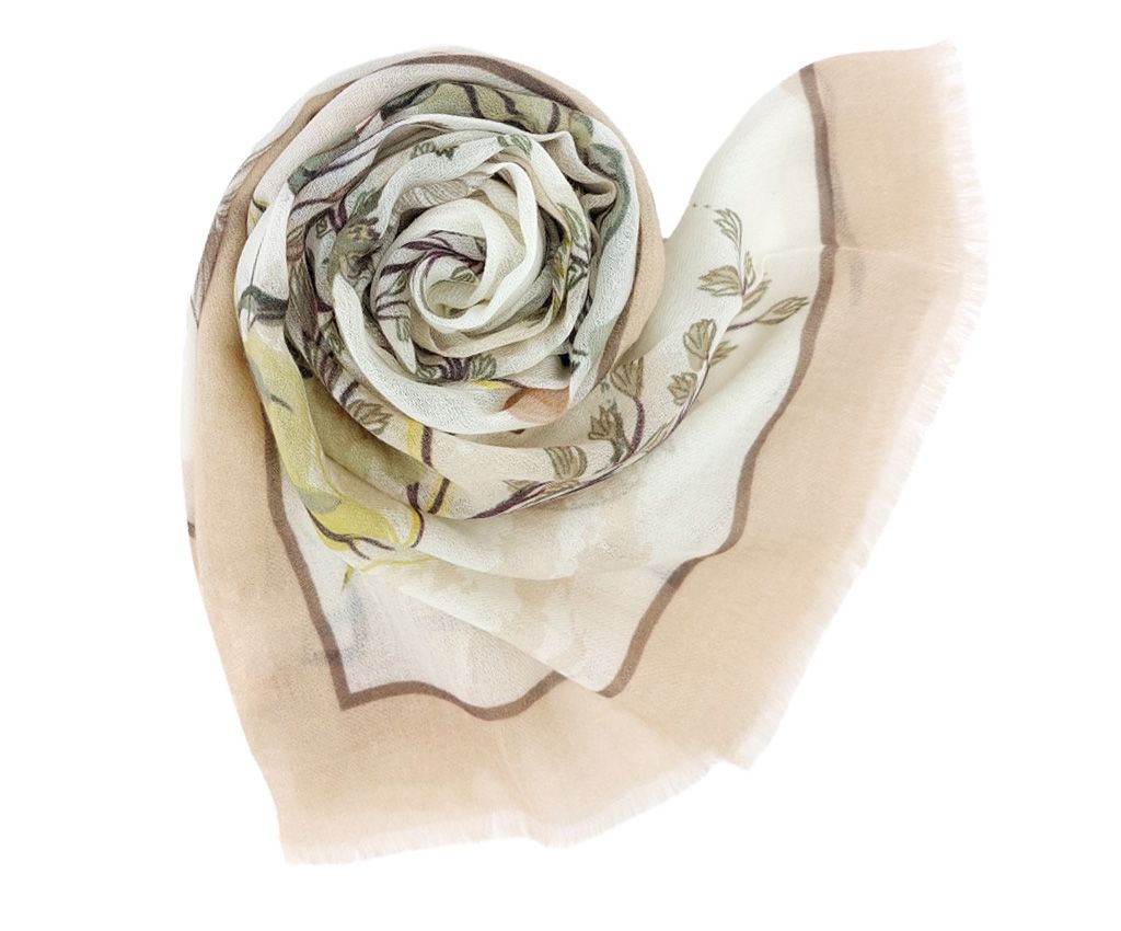 純羊絨圍巾-蝴蝶和水果