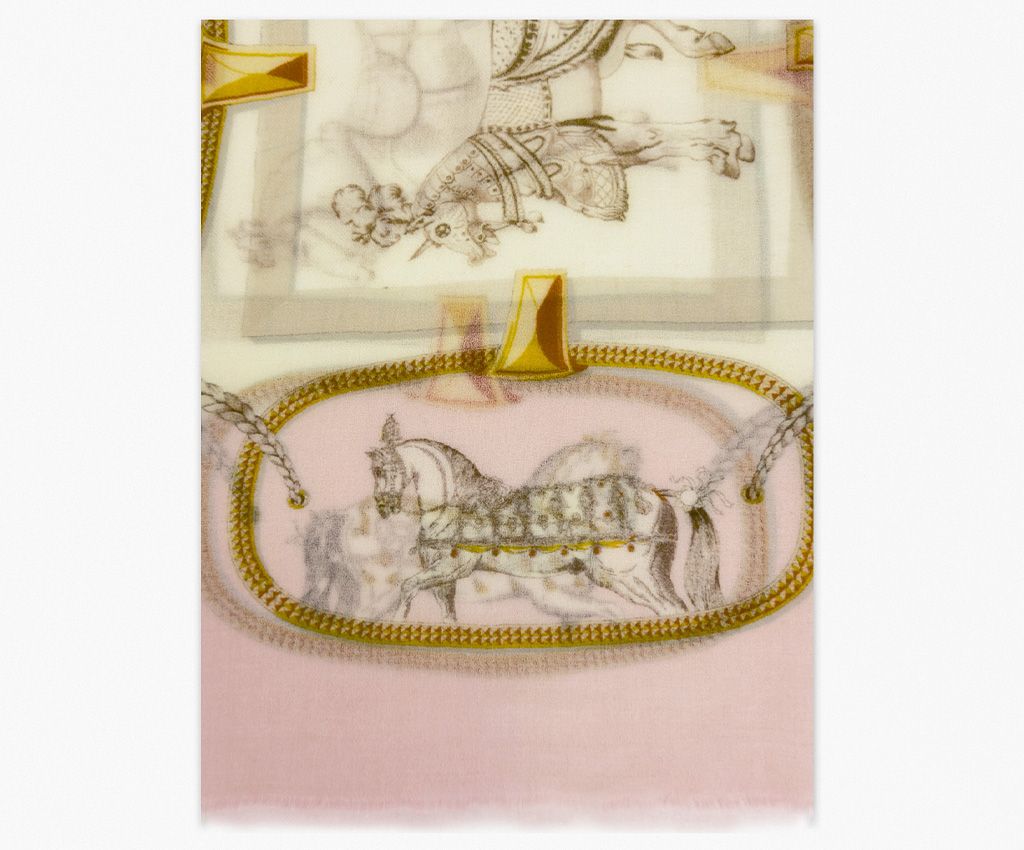 純羊絨圍巾-馬鐙魅力,粉色