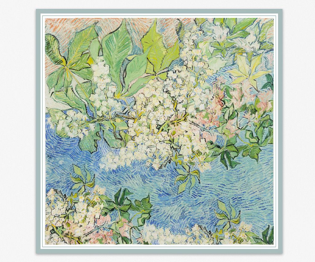 純真絲雙面印花方巾-夏日幻想