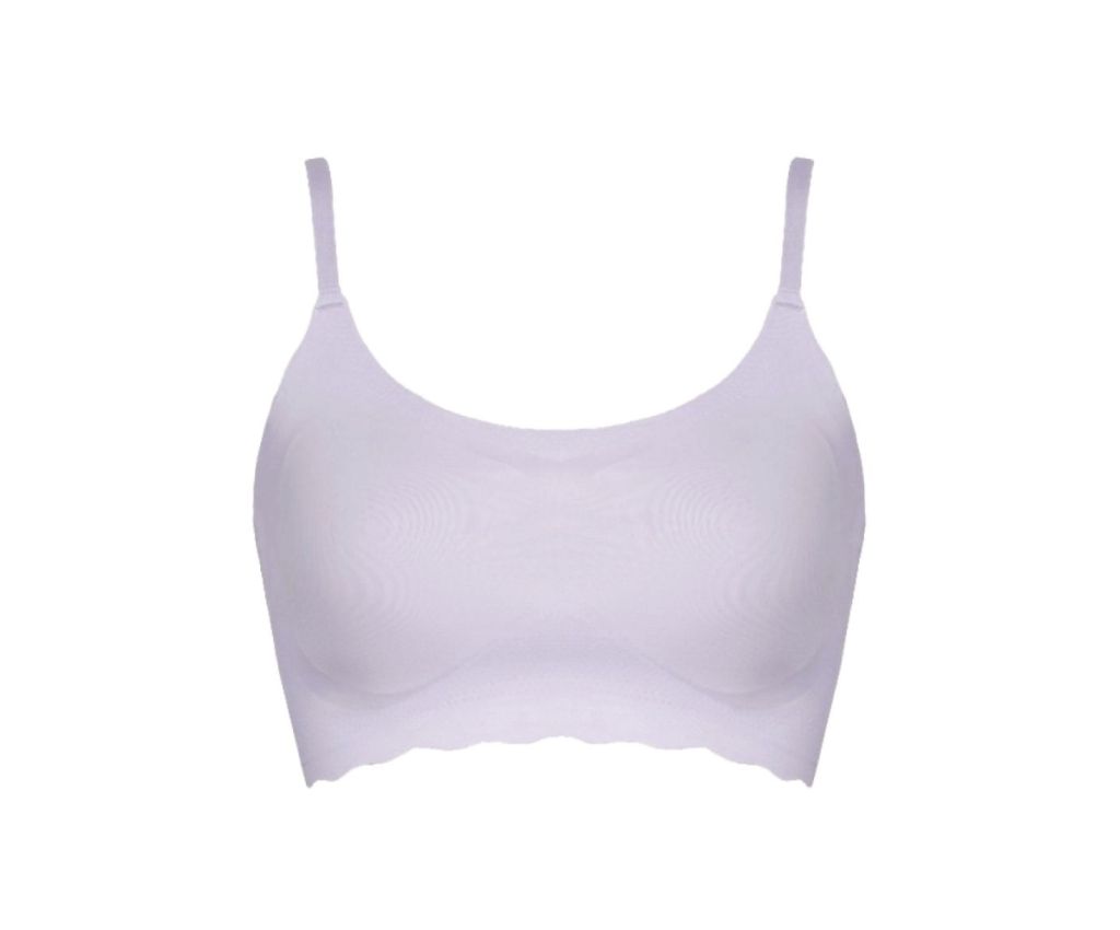 CRA210 GOCOCI Non Wire Seamless Half Top Bra - Light Purple - LL