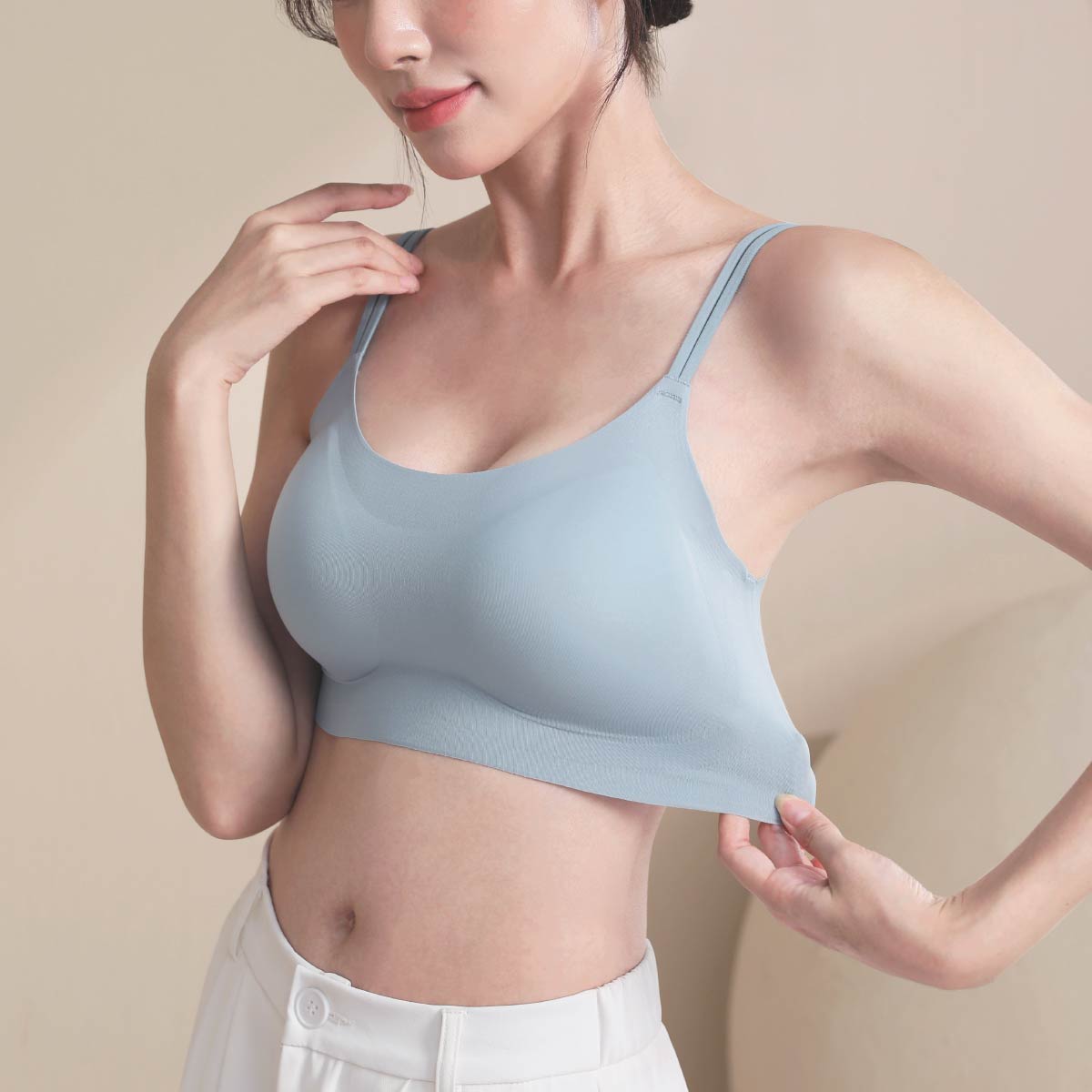 HB1201 Non Wire Seamless Bra (HB1201) Blue - M