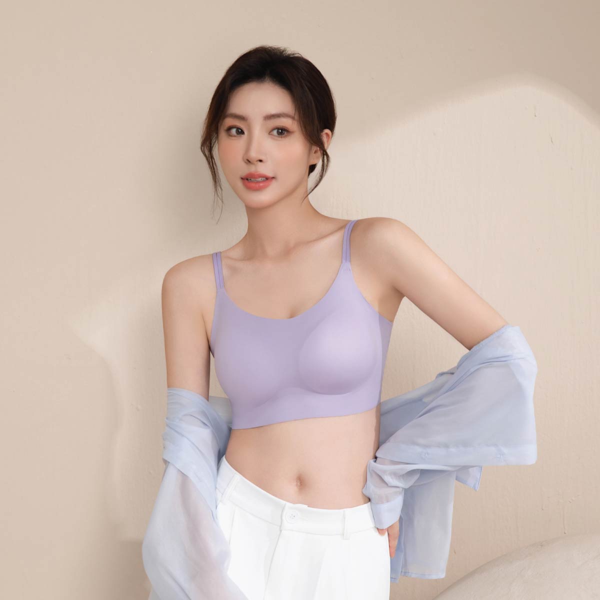 HB1201 Non Wire Seamless Bra (HB1201) Purple - M