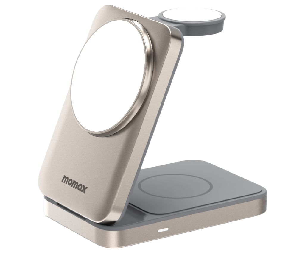 1-Charge Q.Port Qi2 3-in-1 Magnetic Wireless Charging Stand (Titanium)