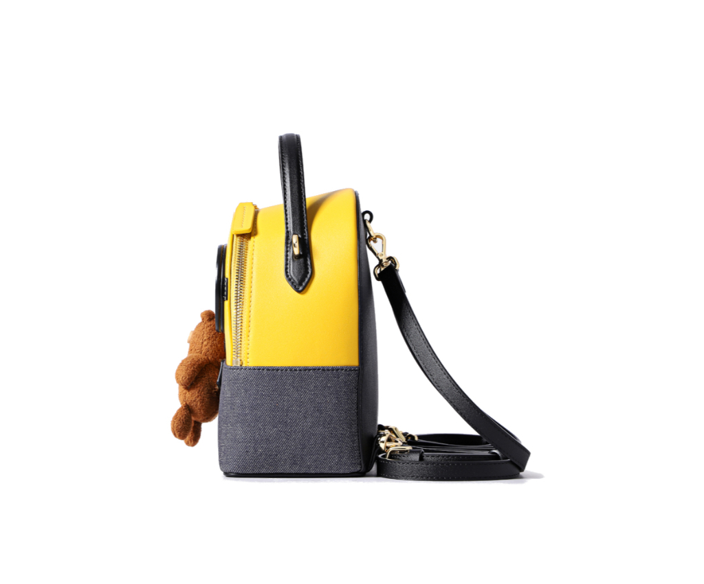 Minions Denim with Leather Backpack (Bear) - Sogo