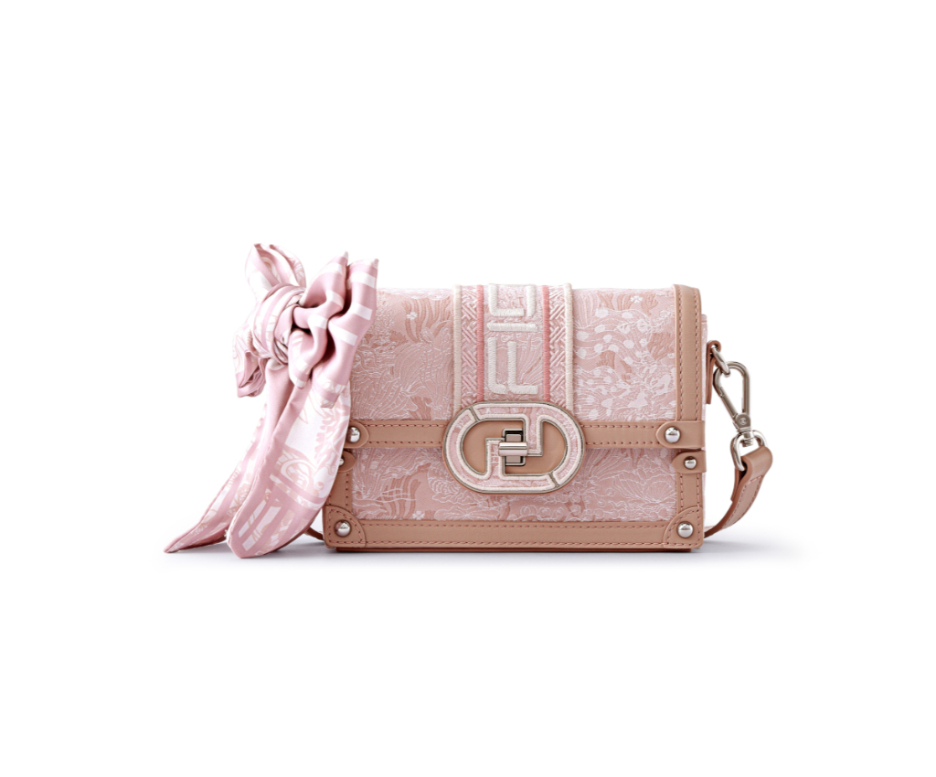 Zishi Koi Jacquard with Leather Shoulder Bag