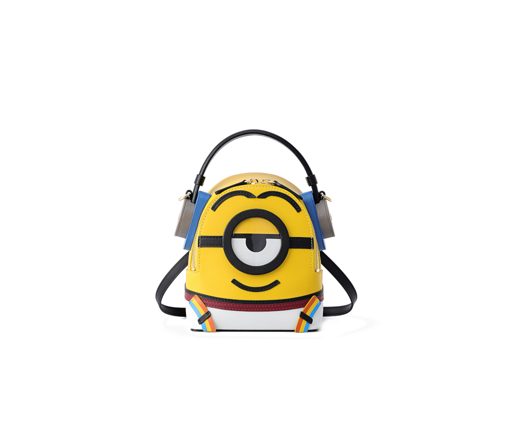 Minions Denim with Leather Backpack (Sport Wear with Earphone)