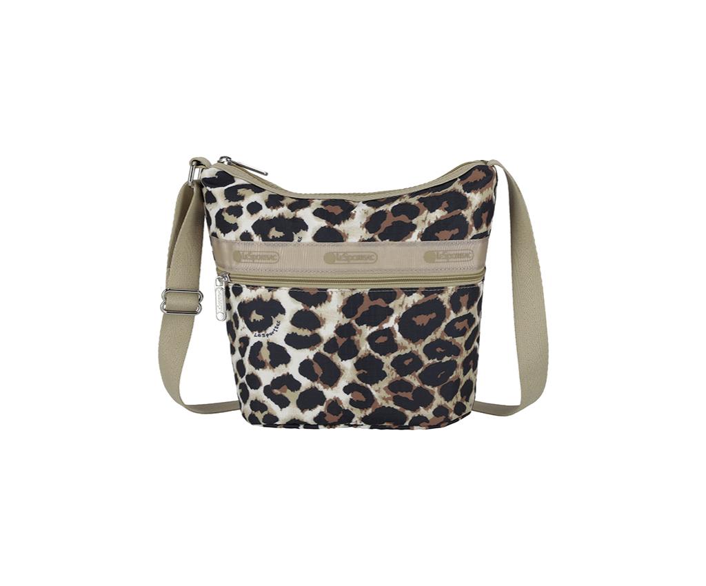 Mini Bucket Shoulder Bag (Flaxen Leopard)