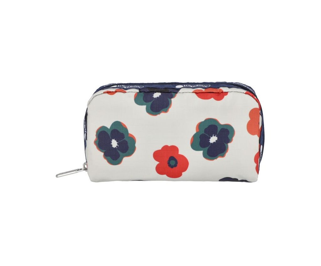 Rectangular Cosmetic (Retro Ivory Floral)