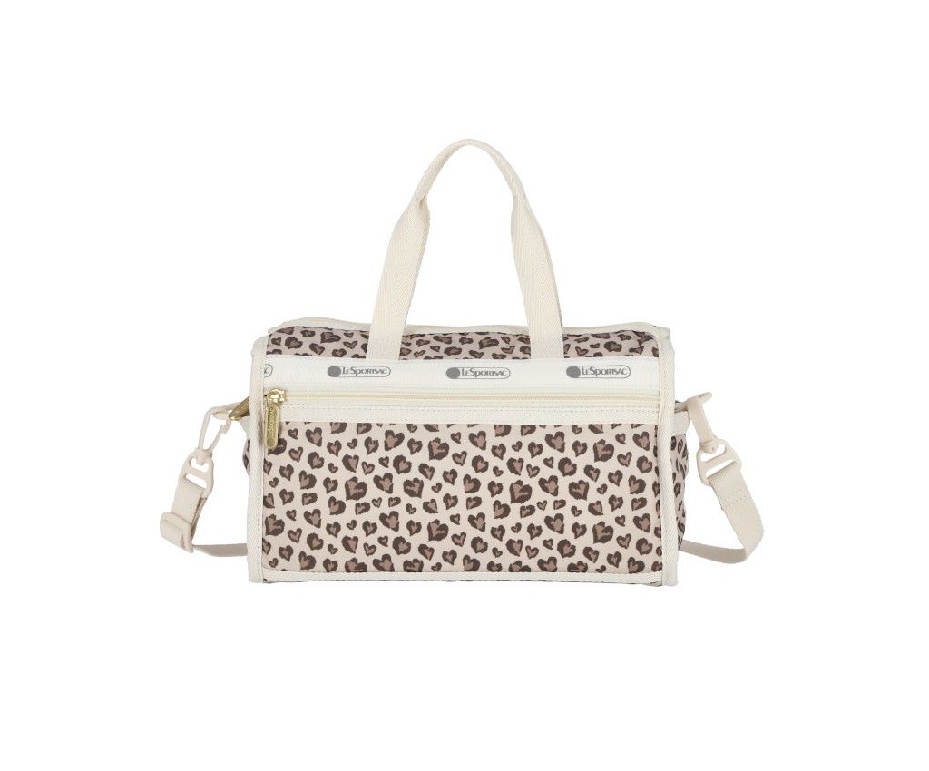 Deluxe Mini Duffel (Latte Heart Leopard)