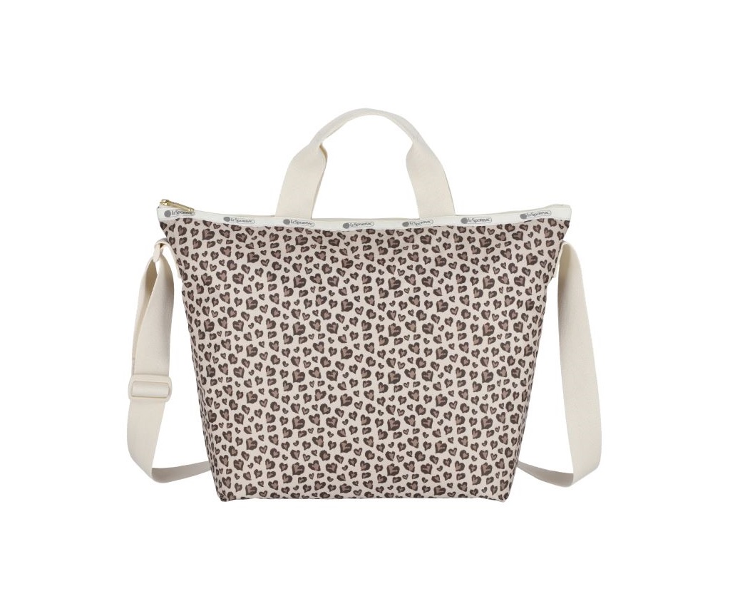 Deluxe Easy Carry Tote (Latte Heart Leopard)