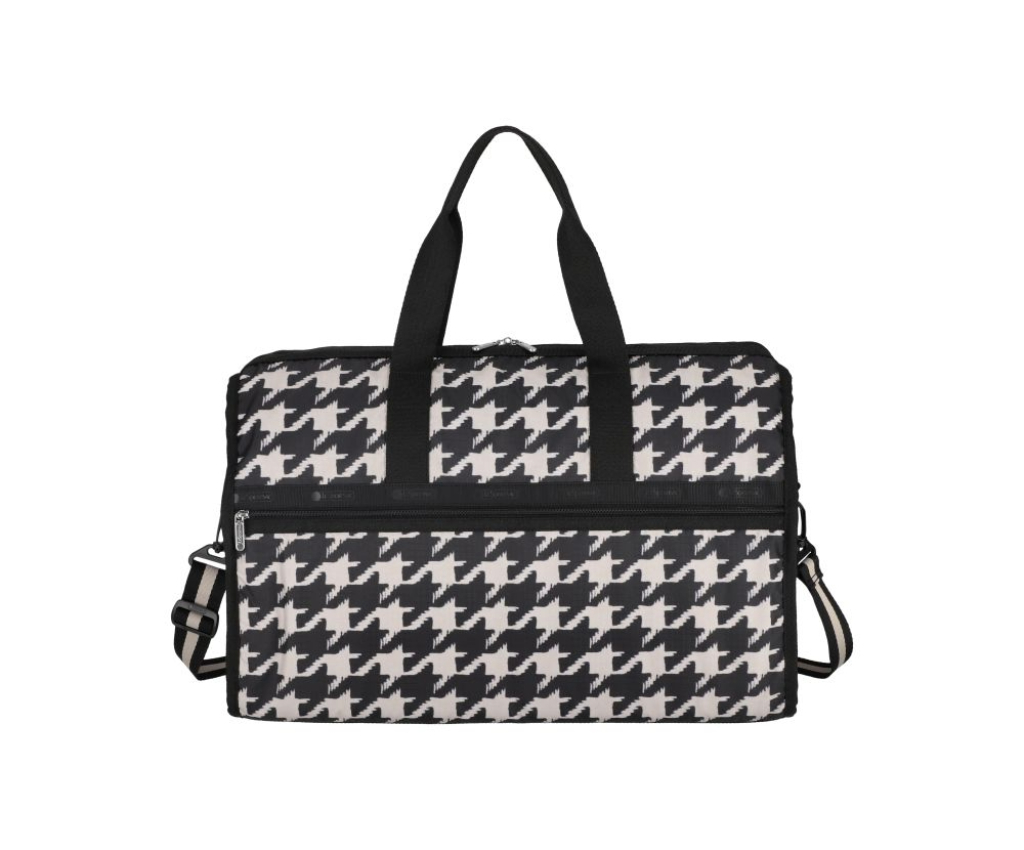 Deluxe Large Weekender (Black / Beige Houndstooth)