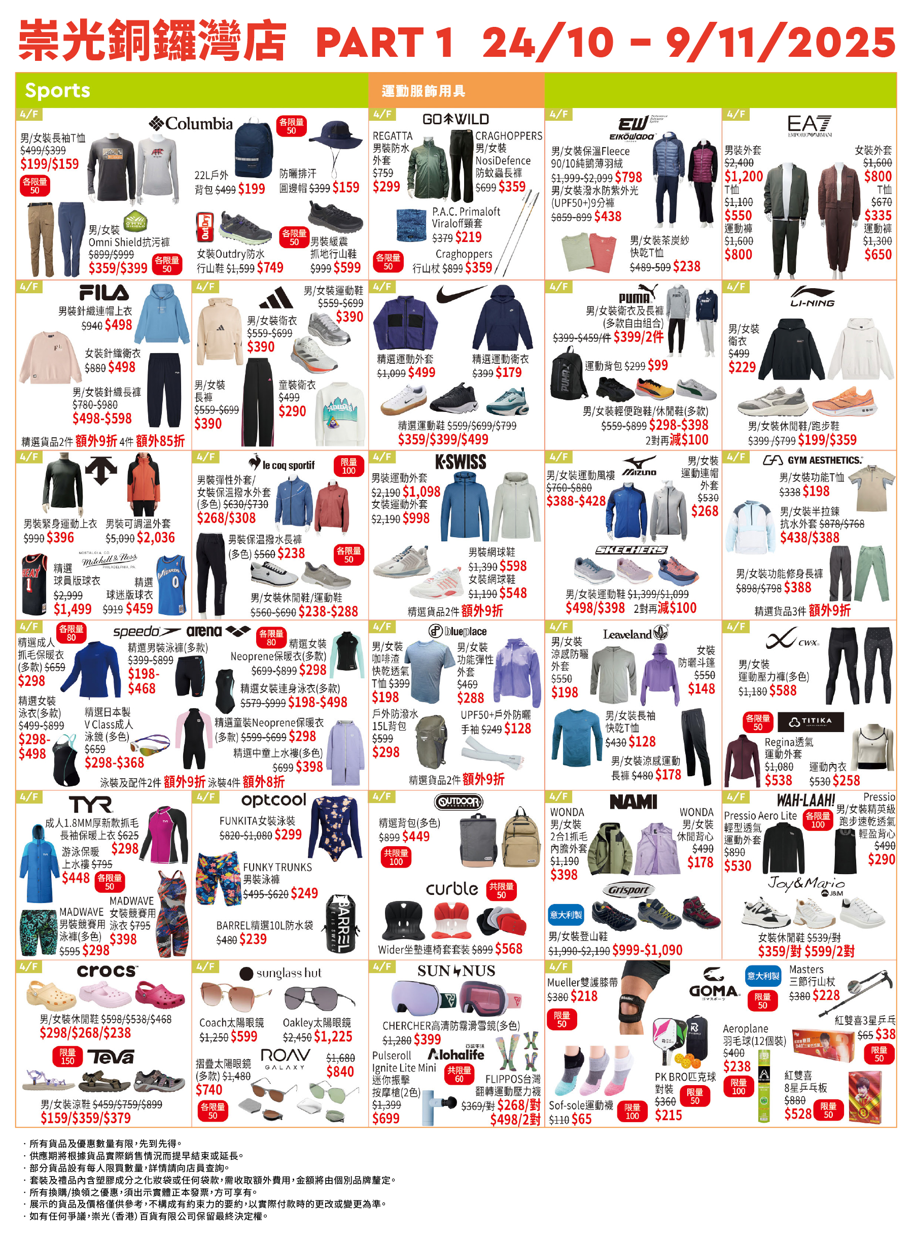 Part 1 -  4/F 運動服飾及用品