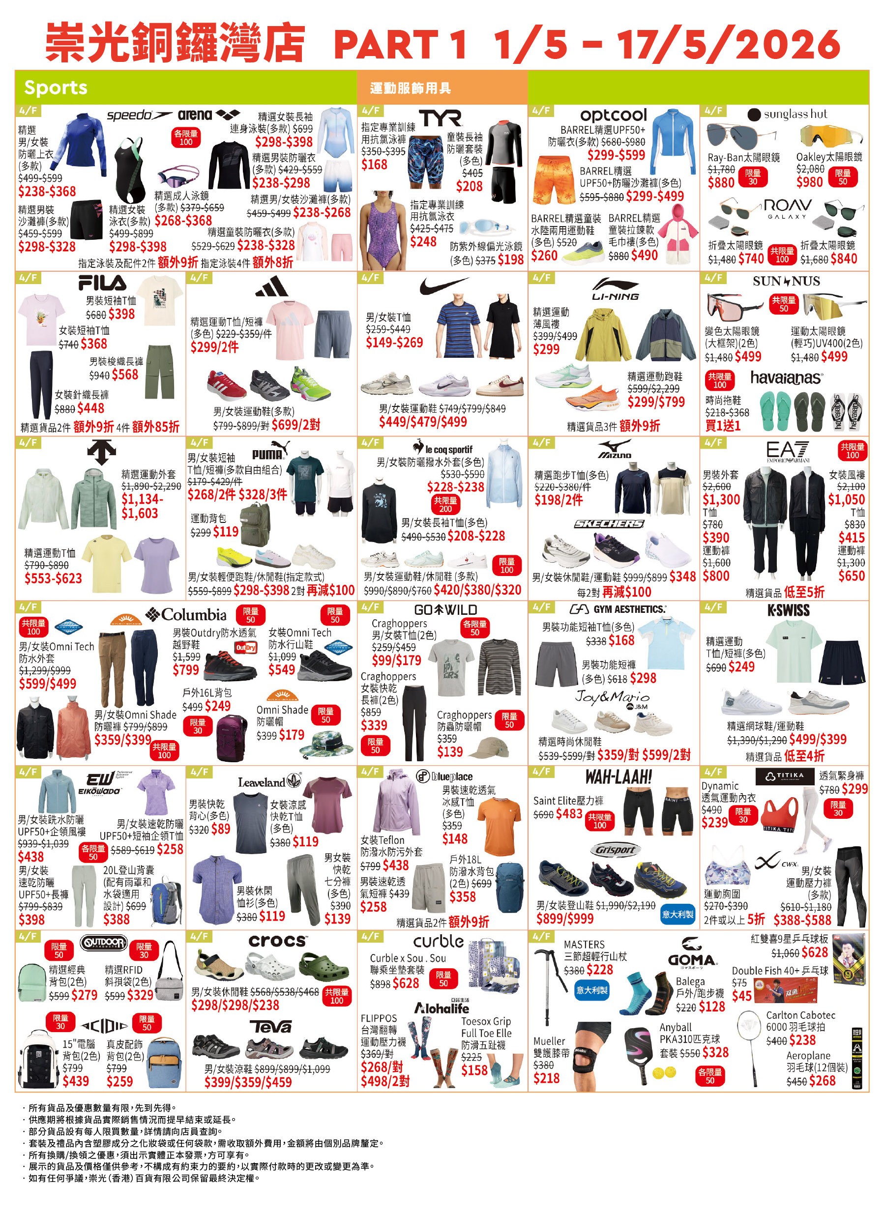 Part 1 -  4/F 運動服飾及用品