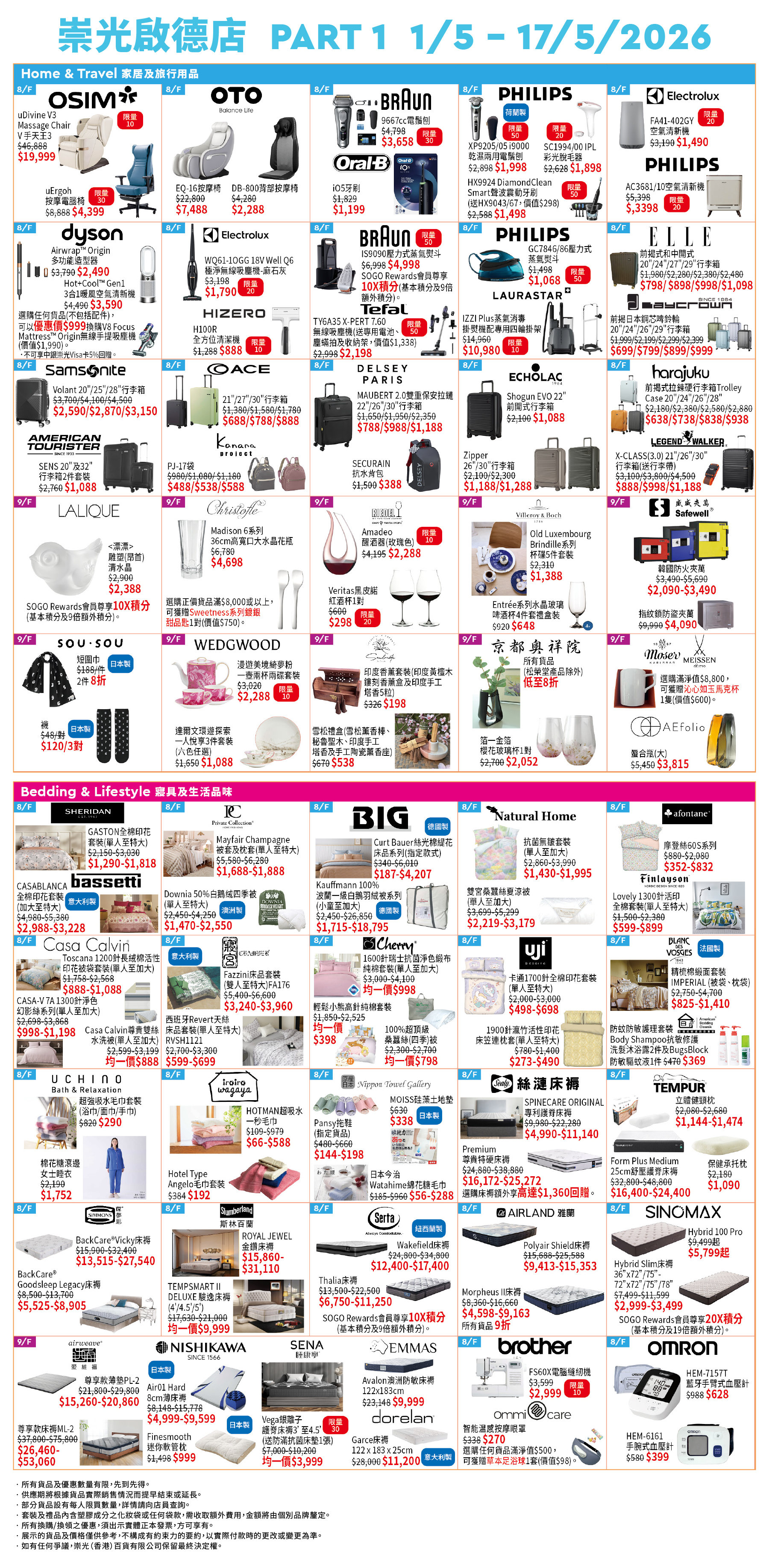 Part 1 - 8/F 寢具．旅遊及保健用品
