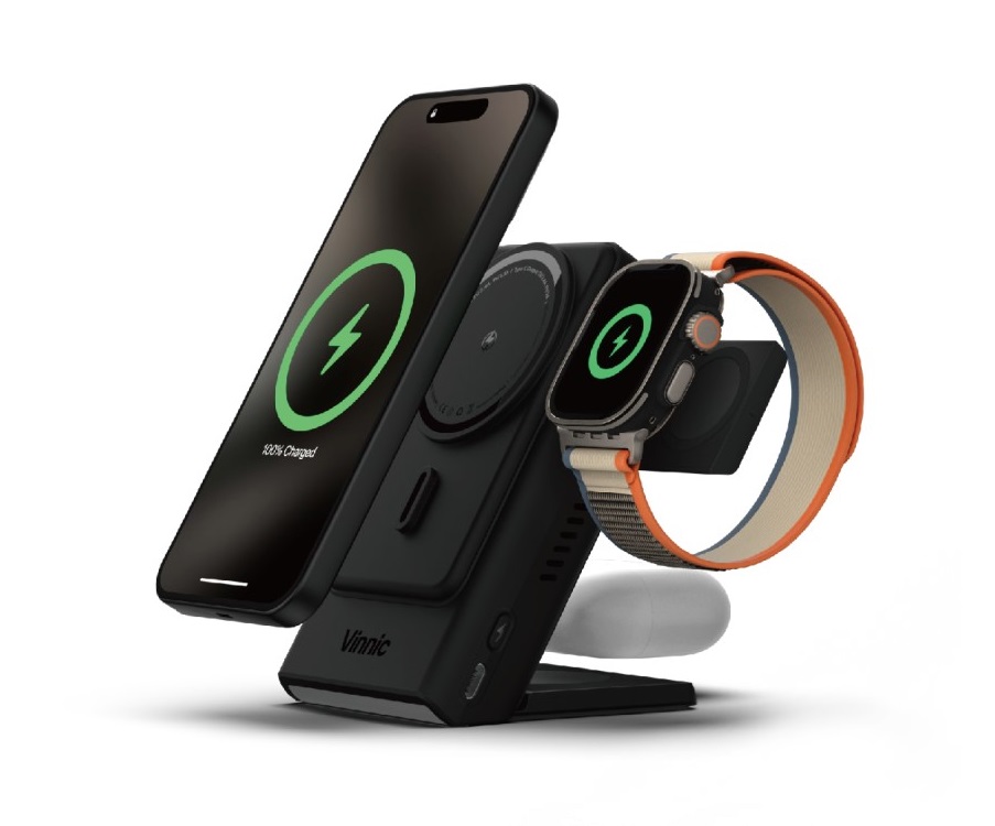 AELLO PEAK 3-in-1 Wireless Charging Dock with 5000mAh Powerbank